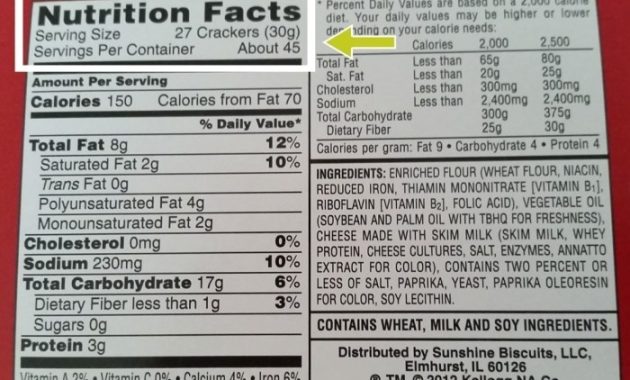 Cheez-It Nutrition Facts A Detailed Look