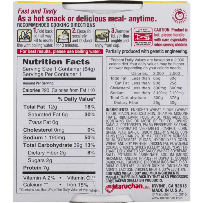 Maruchan ramen nutrition facts